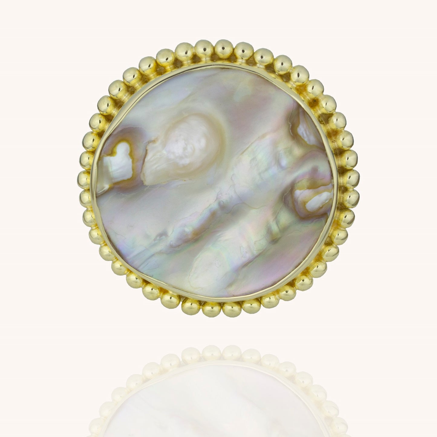 Aranyani gold vermeil ring with mother of pearl