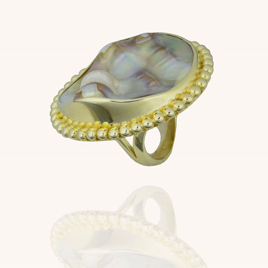 Aranyani gold vermeil ring with mother of pearl