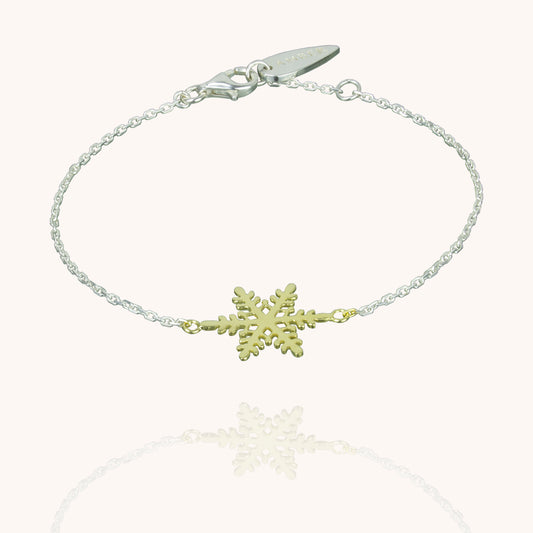 Bon Hiver silver bracelet with gold vermiil snowflake