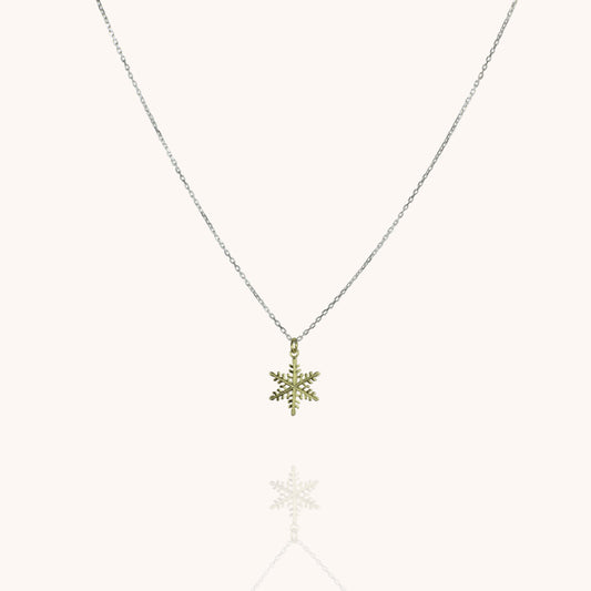 Bon Hiver silver necklace with gold vermeil snowflake pendant